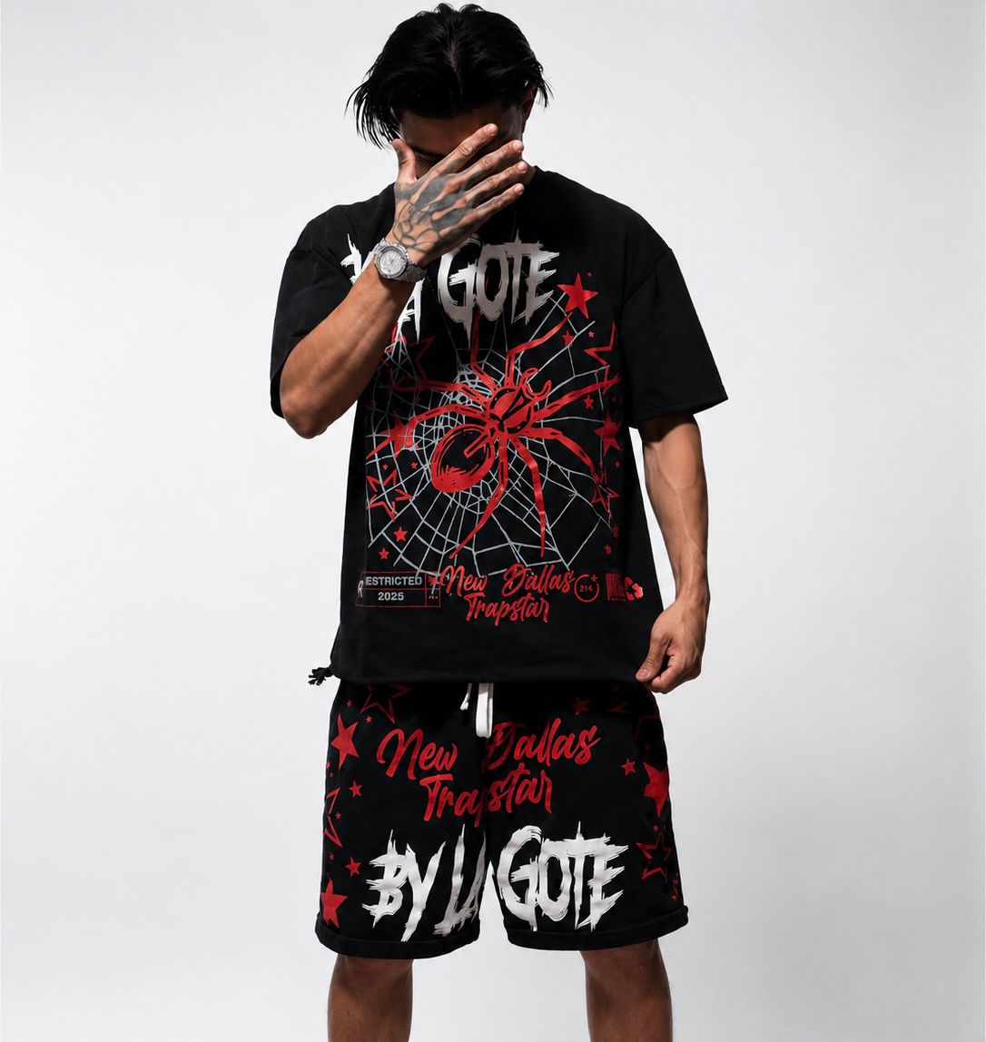 La Gote Trapstar T-Shirt/Short Black Set